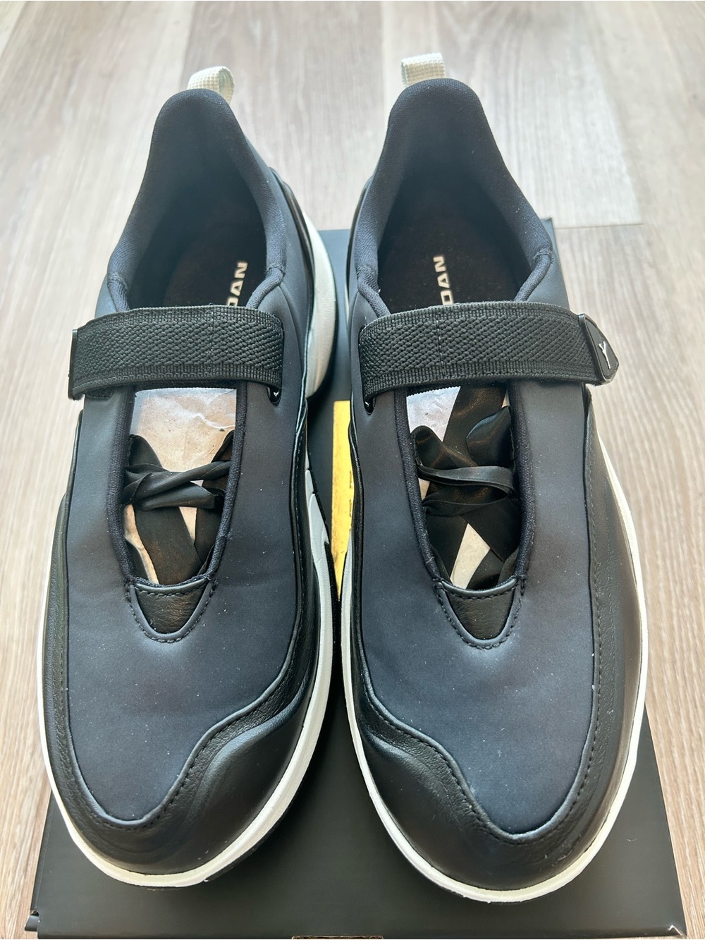 Jordan Women's Pointe Slip-On Sneakers in Black and Cream - Picture 6 of 10